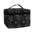Black And White Wiccan Mystic Print Travel Makeup Bag