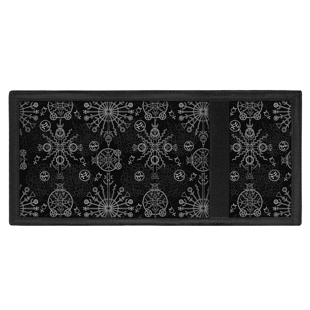 Black And White Wiccan Mystic Print Trifold Wallet