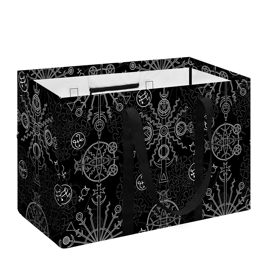 Black And White Wiccan Mystic Print Utility Tote Bag