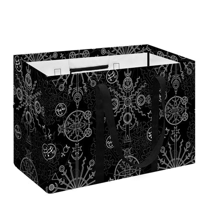 Black And White Wiccan Mystic Print Utility Tote Bag