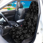 Black And White Wiccan Mystic Print Waterproof Car Seat Cover