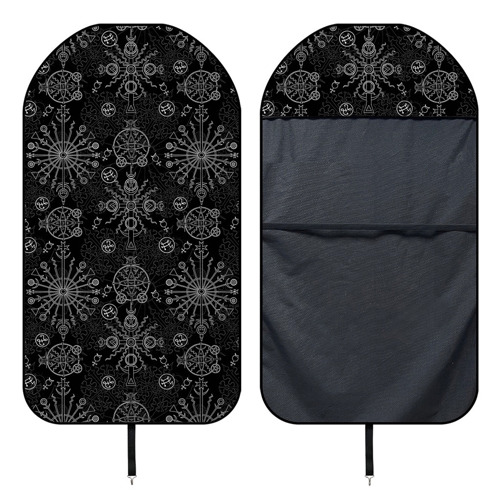 Black And White Wiccan Mystic Print Waterproof Car Seat Cover