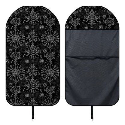 Black And White Wiccan Mystic Print Waterproof Car Seat Cover