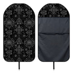 Black And White Wiccan Mystic Print Waterproof Car Seat Cover