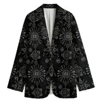 Black And White Wiccan Mystic Print Women's Blazer