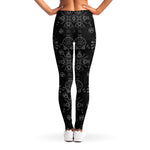 Black And White Wiccan Mystic Print Women's Leggings