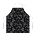 Black And White Wiccan Palmistry Print Adjustable Apron