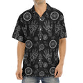 Black And White Wiccan Palmistry Print Aloha Shirt