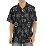 Black And White Wiccan Palmistry Print Aloha Shirt