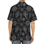 Black And White Wiccan Palmistry Print Aloha Shirt