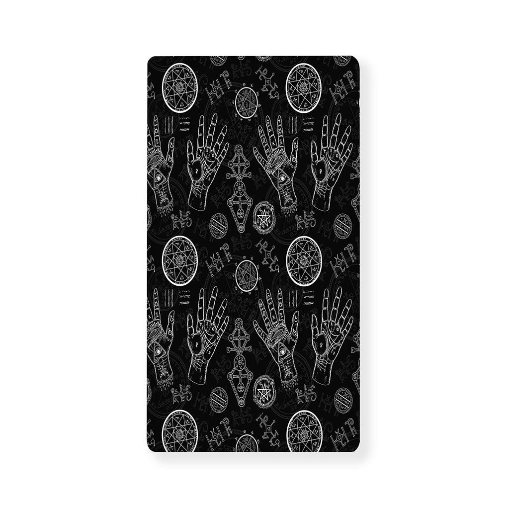 Black And White Wiccan Palmistry Print Baby Crib Sheet