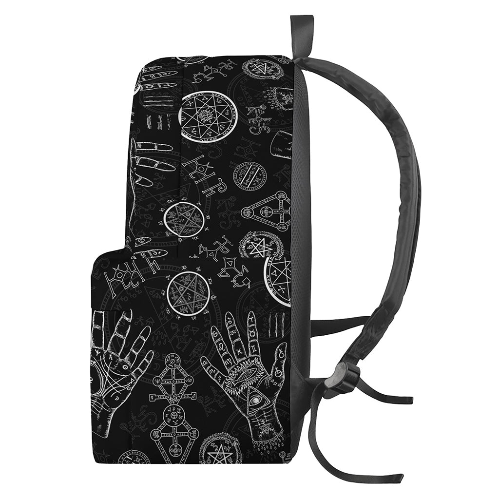 Black And White Wiccan Palmistry Print Backpack