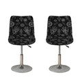 Black And White Wiccan Palmistry Print Bar Stool Covers