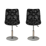 Black And White Wiccan Palmistry Print Bar Stool Covers