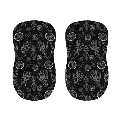 Black And White Wiccan Palmistry Print Bar Stool Covers