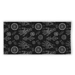 Black And White Wiccan Palmistry Print Beach Towel