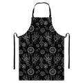 Black And White Wiccan Palmistry Print Bib Apron With Pocket