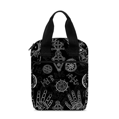Black And White Wiccan Palmistry Print Bible Tote Bag