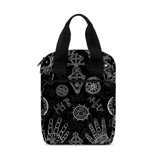 Black And White Wiccan Palmistry Print Bible Tote Bag