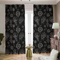 Black And White Wiccan Palmistry Print Dimout Pencil Pleat Curtains