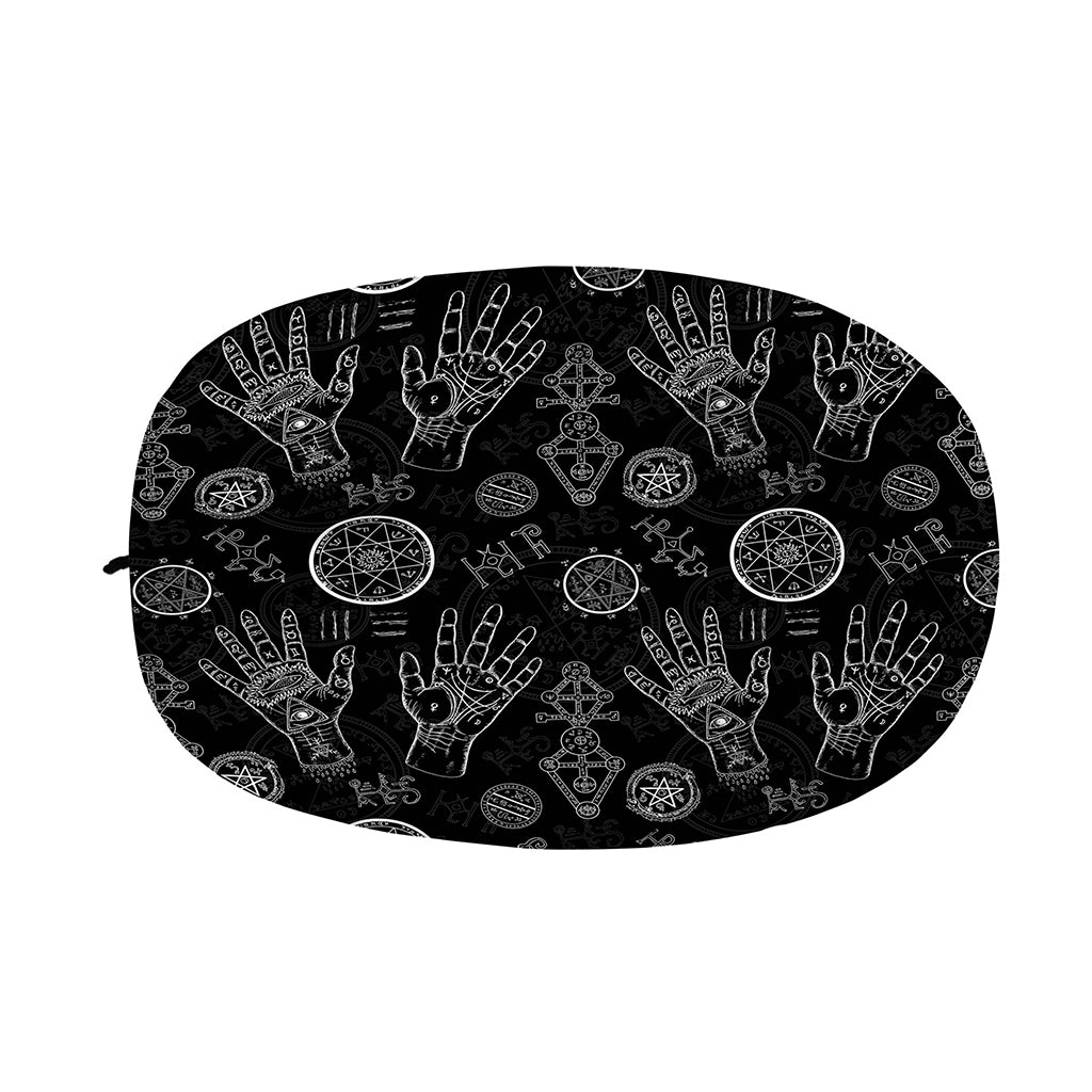 Black And White Wiccan Palmistry Print Car Side Mirror Covers