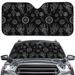 Black And White Wiccan Palmistry Print Car Windshield Sun Shade
