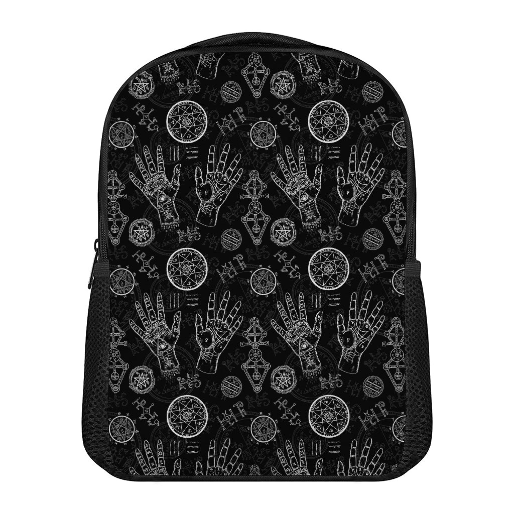 Black And White Wiccan Palmistry Print Casual Backpack