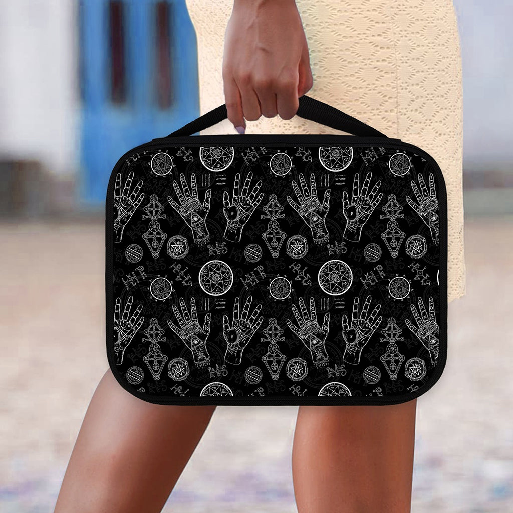 Black And White Wiccan Palmistry Print Classic Bible Case