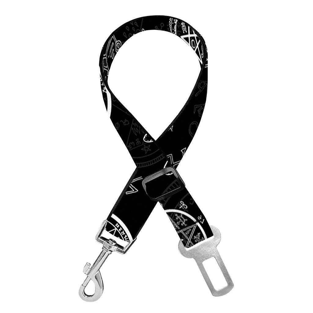 Black And White Wiccan Palmistry Print Dog Seat Belt