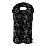 Black And White Wiccan Palmistry Print Double Neoprene Wine Tote
