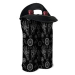Black And White Wiccan Palmistry Print Double Neoprene Wine Tote