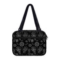 Black And White Wiccan Palmistry Print Double Strap Bible Bag