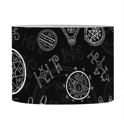 Black And White Wiccan Palmistry Print Drum Lamp Shade