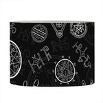 Black And White Wiccan Palmistry Print Drum Lamp Shade