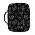 Black And White Wiccan Palmistry Print Front Pocket Bible Bag
