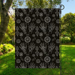 Black And White Wiccan Palmistry Print Garden Flag