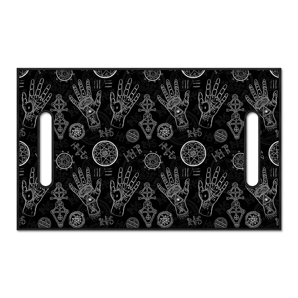 Black And White Wiccan Palmistry Print Golf Cart Seat Cover