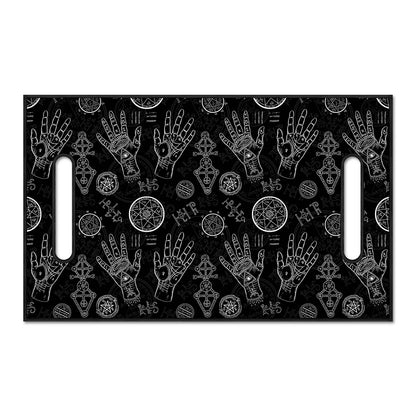 Black And White Wiccan Palmistry Print Golf Cart Seat Cover