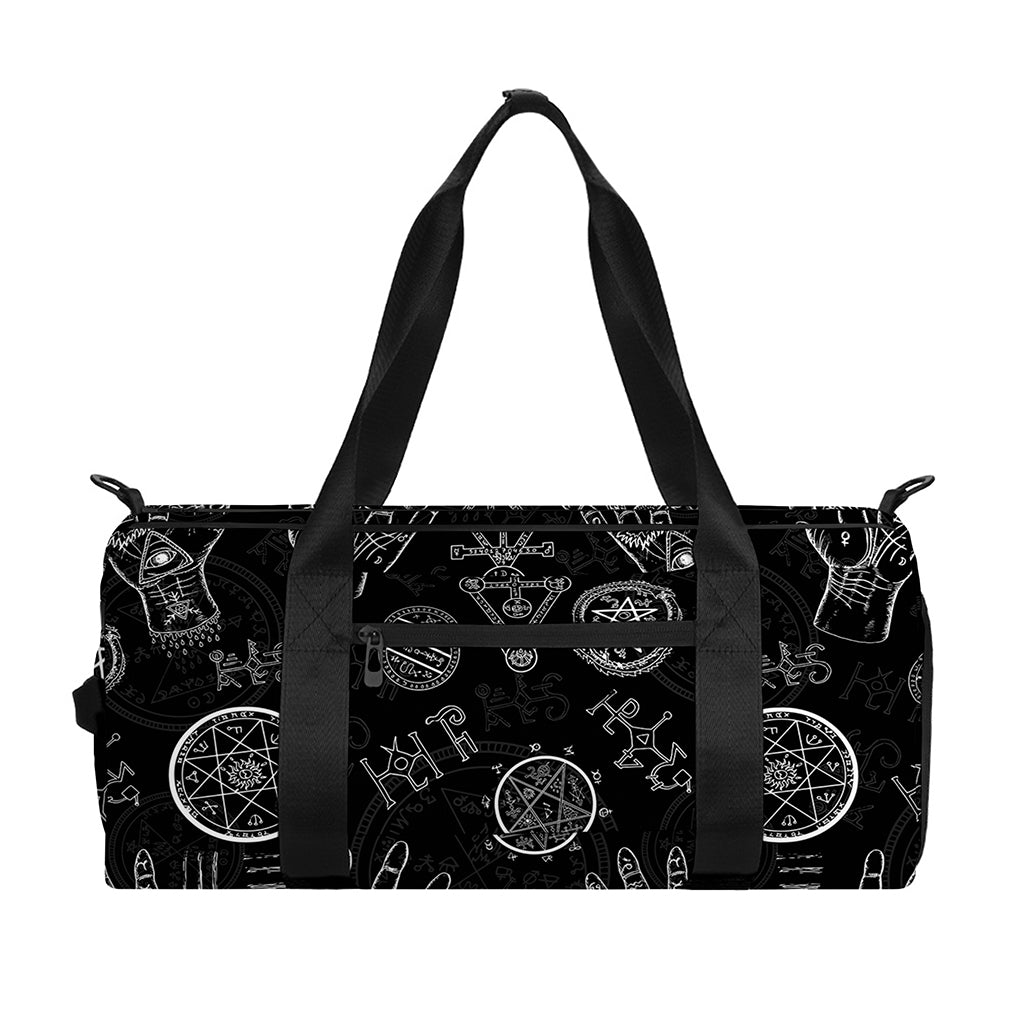 Black And White Wiccan Palmistry Print Gym Bag