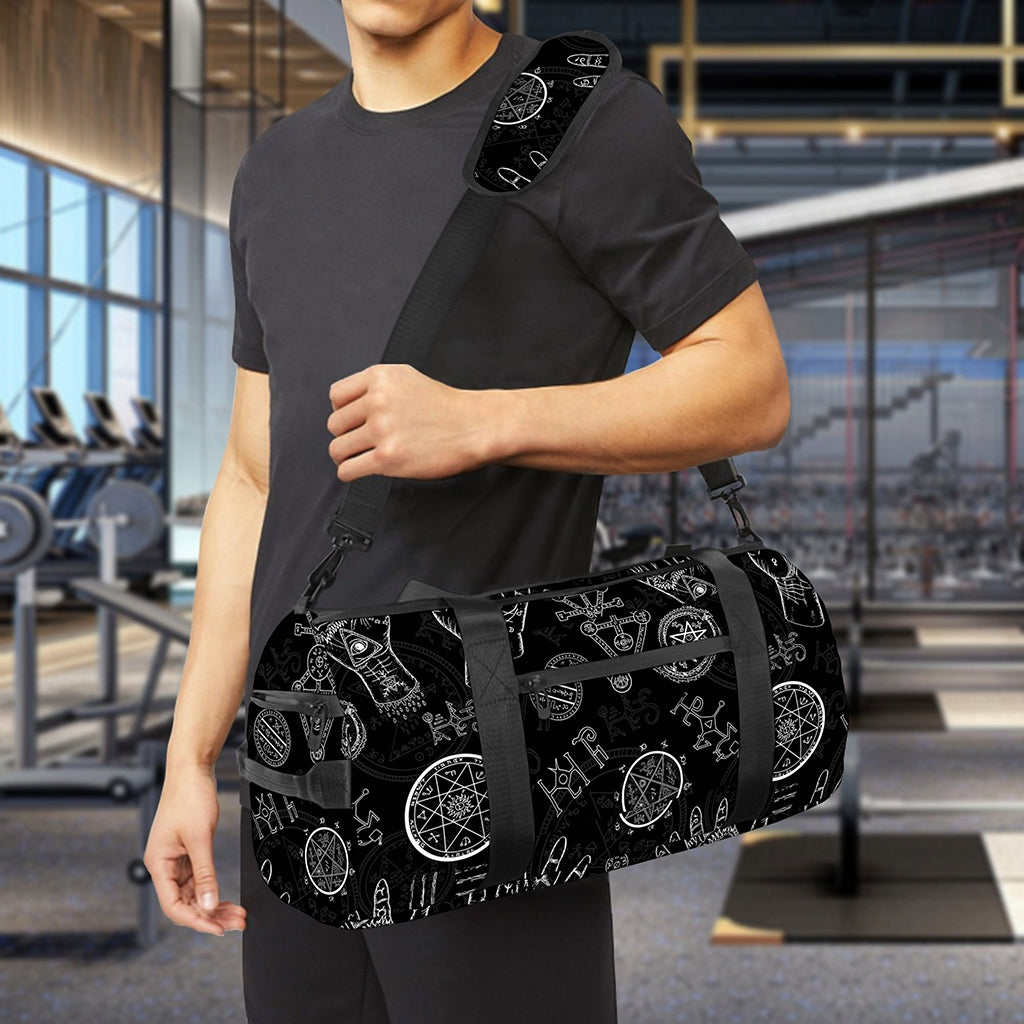 Black And White Wiccan Palmistry Print Gym Bag