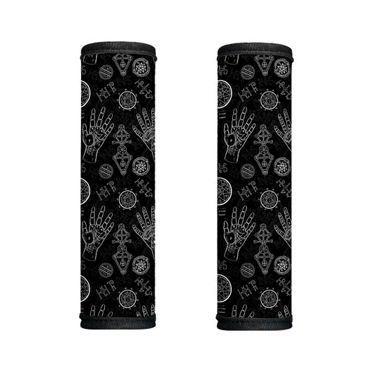 Black And White Wiccan Palmistry Print Handle Covers