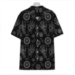 Black And White Wiccan Palmistry Print Hawaiian Shirt
