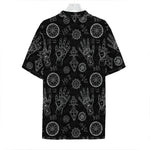 Black And White Wiccan Palmistry Print Hawaiian Shirt