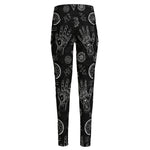 Black And White Wiccan Palmistry Print High-Waisted Pocket Leggings