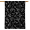 Black And White Wiccan Palmistry Print House Flag