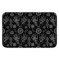 Black And White Wiccan Palmistry Print Indoor Door Mat