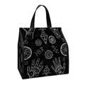 Black And White Wiccan Palmistry Print Insulated Lunch Tote
