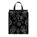 Black And White Wiccan Palmistry Print Insulated Lunch Tote