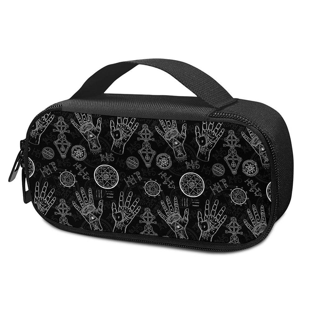 Black And White Wiccan Palmistry Print Insulin Cooler Travel Case