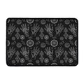 Black And White Wiccan Palmistry Print Kitchen Mat
